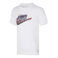 Nike Sportswear 3D Logo Printing Sports Round Neck Short Sleeve White DJ1370-100
