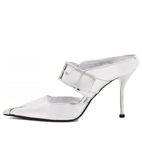 (WMNS) Alexander McQueen Punk Metallic Mules 'Silver' 780791W4WG18100