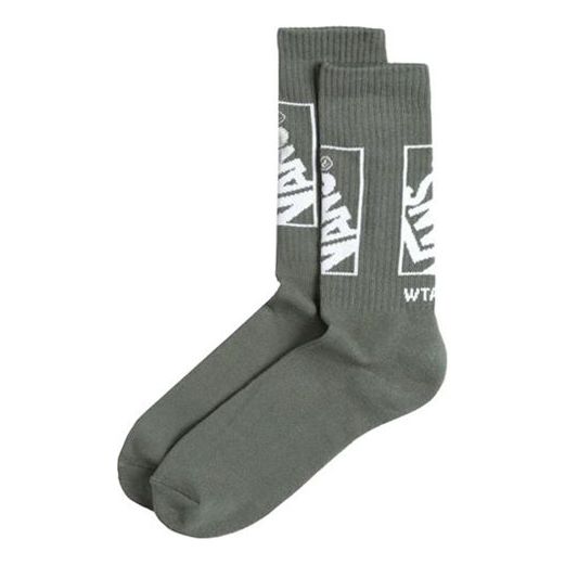 Vans Vault x Wtaps Crew Socks (1 Pair) 'Olive Green' VN0A7SPUYLS