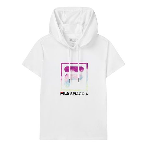 (WMNS) FILA Casual Sports Breathable hooded Short Sleeve White F11W128163F-WT