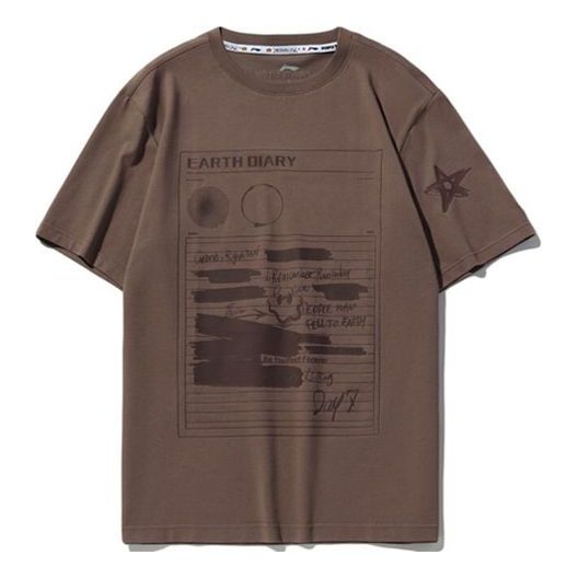 Li-Ning CF Series Printing Loose Round Neck Short Sleeve Unisex AHSQ376-2
