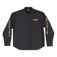 Balenciaga Metallica Long Sleeve Shirt Oversized Fit 'Black Orange' 699053TYB181000