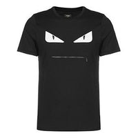 Men's FENDI Round Neck Black Short Sleeve FY0910-A4PZ-F0QA1