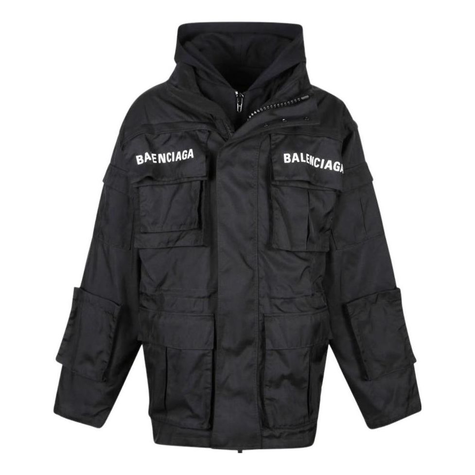Balenciaga Technical Fabric Oversized Parka With Jersey Insert 'Black' 746450TOO321000