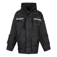 Balenciaga Technical Fabric Oversized Parka With Jersey Insert 'Black' 746450TOO321000