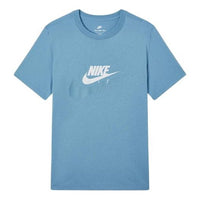 Men's Nike SS22 Alphabet Logo Solid Color Casual Round Neck Short Sleeve Azure T-Shirt DR0998-424