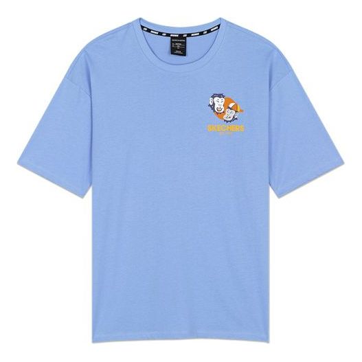 Skechers Printing Breathable Short Sleeve Unisex Blue L320U184-00J5