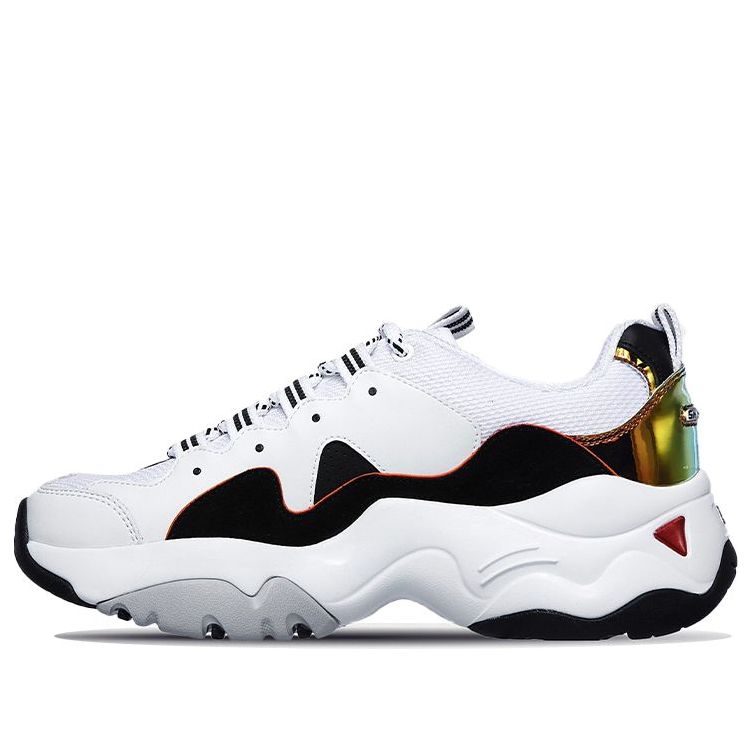 (WMNS) Skechers D Lites 3.0 Low-Top Daddy Shoes White/Black 13381-WBO