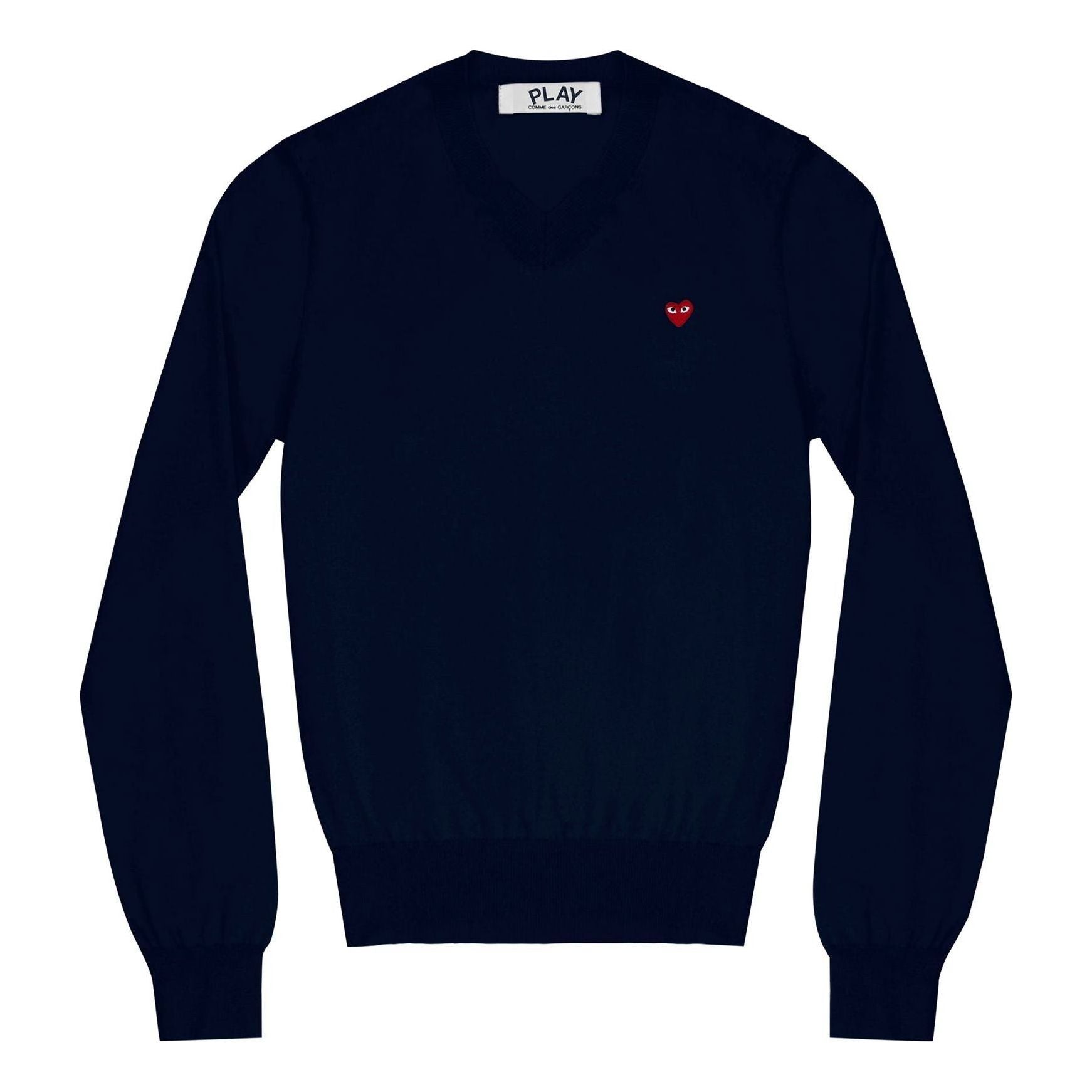 (WMNS) COMME des GARCONS PLAY L/S Basic T-Shirt Small Red Emblem 'Navy' AZ-N051-051-2