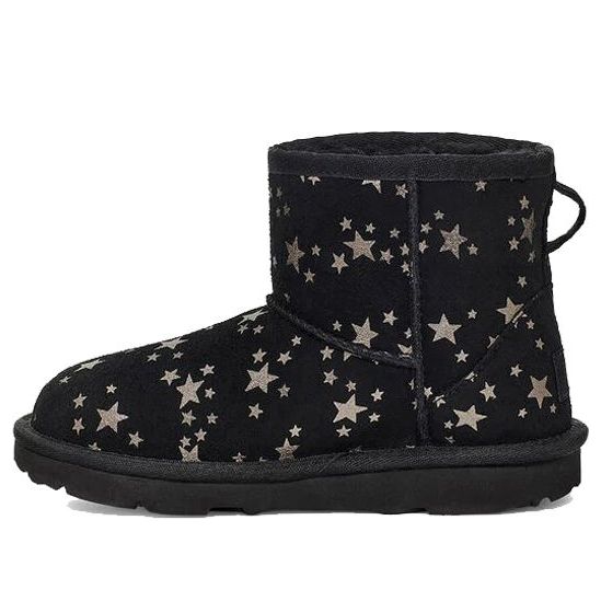 (PS) UGG Classic Mini II Stars Snow Boots Black 1115852T-BLK