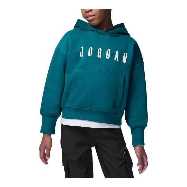 (GS) Air Jordan Soft Touch Mixed Pullover Hoodie 'Teal' 35C795-U9C