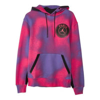 Men's Air Jordan Printing Fleece Pullover Drawstring Hooded Long Sleeves Purple CK9649-510