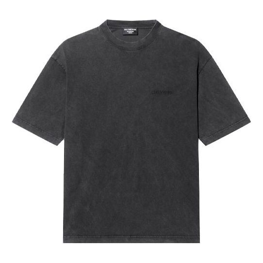 Balenciaga Logo T-Shirt Medium Fit 'Grey' 612966TLVB91146