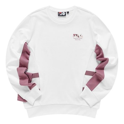 (WMNS) FILA FUSION Street Sport Casual Sports Breathable Pullover Hoodie White T11W133203F-WT
