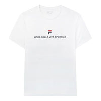 FILA Alphabet Logo Printing Cotton Short Sleeve White F11M028155F-WT