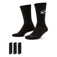 Nike Everyday Crew Basketball Sports 3-pack Quick-drying Mid-calf Length Sock Black DA2123-010