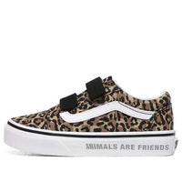 Vans Animal Checkerboard Old Skool V Kids Leopard Grain Brown VN0A4UI1WKA