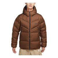 Nike Hooded Puffer Jacket Asia Sizing 'Brown' DV1132-259