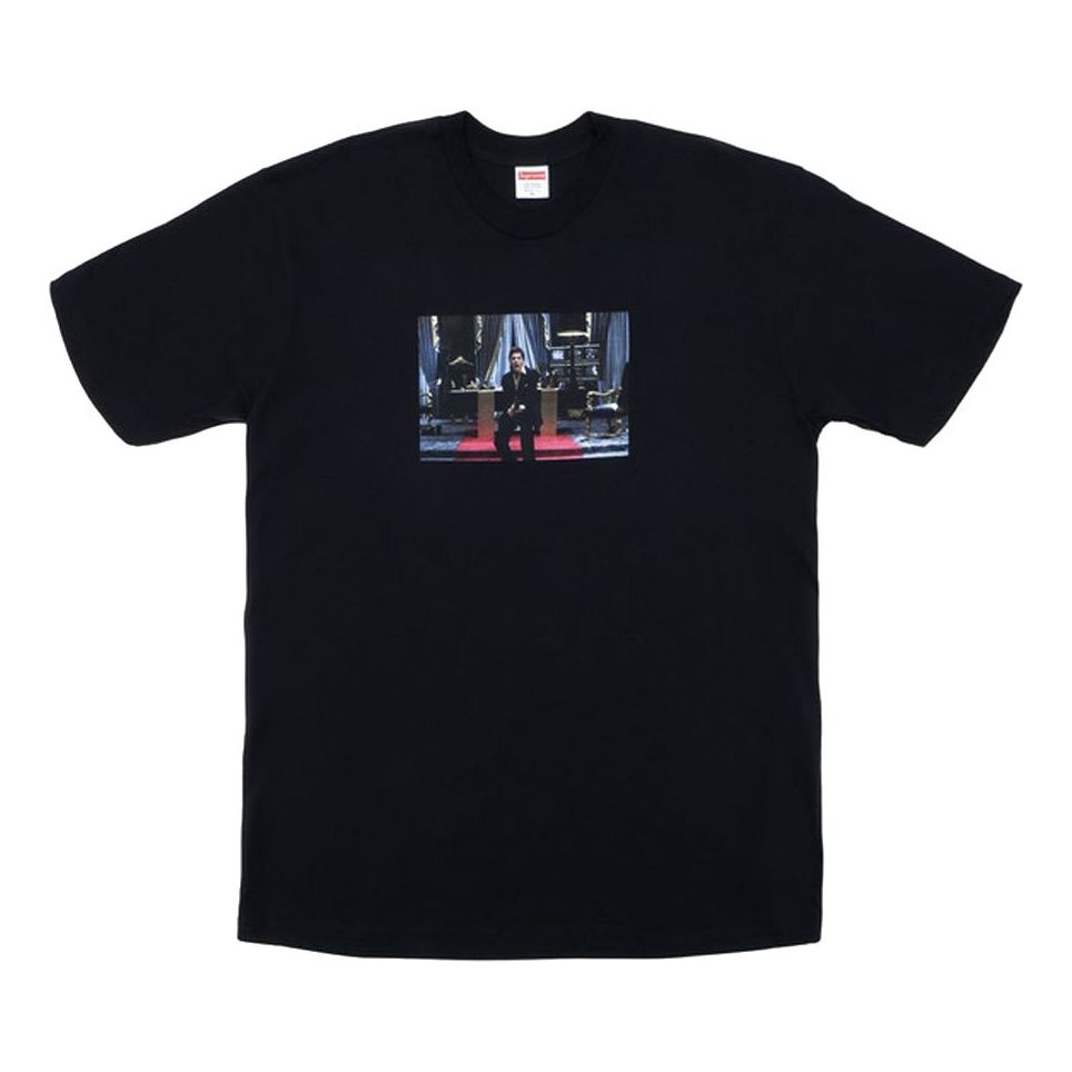 Supreme x Scarface Crossover Friend Printing Round Neck Short Sleeve Unisex Black SUP-FW17-1024