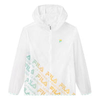 FILA Letter Logo Zipper Jacket Male White F11M128752F-WT