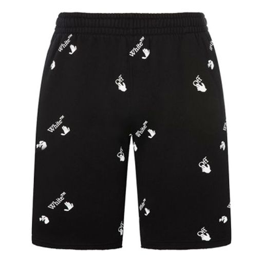 Off-White FW21 Cotton Alphabet Full Print Pattern Casual Shorts Version Black OMCI006R21FLE0031001-1