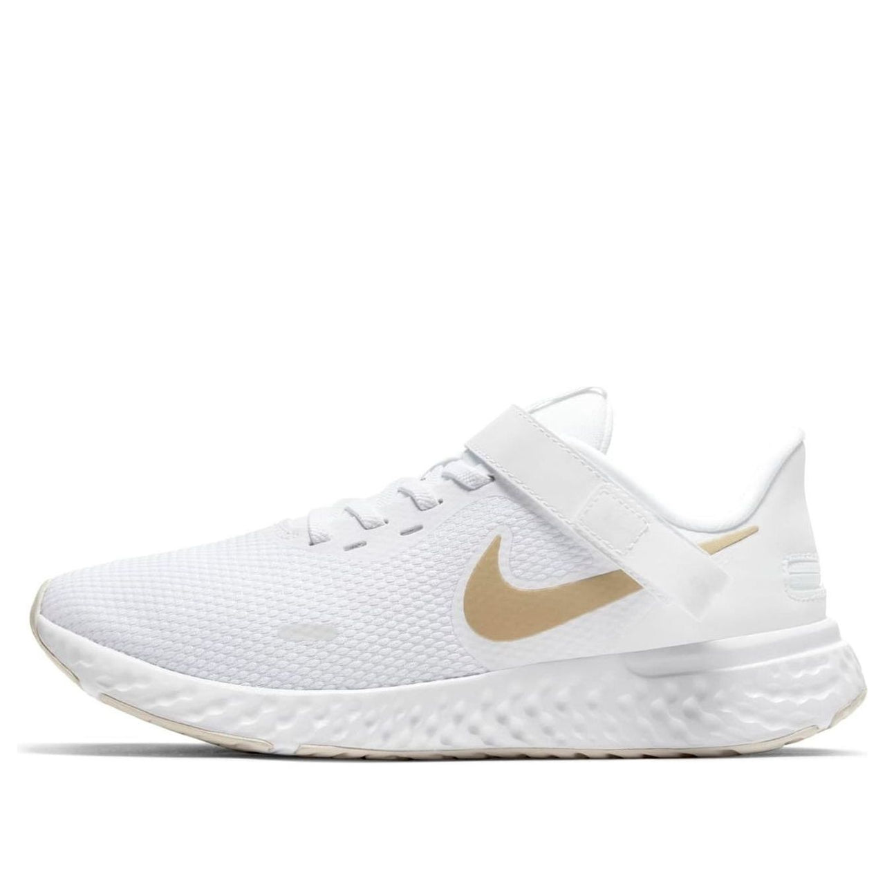 (WMNS) Nike Revolution 5 FlyEase White/Golden BQ3212-101