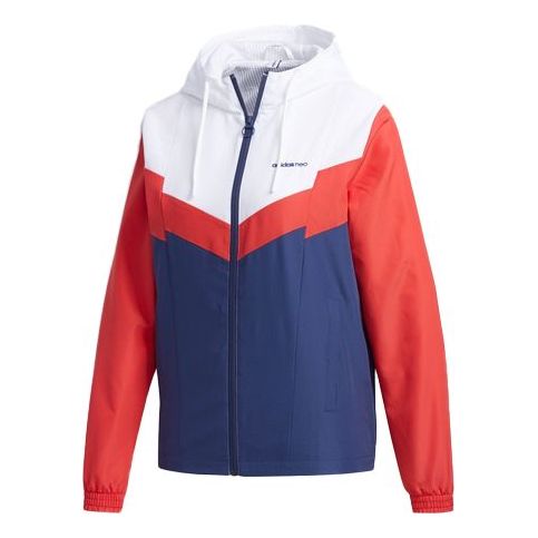(WMNS) adidas neo Adjustable Sports Jacket Red Blue White GE4314