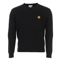 Men's KENZO SS21 Tiger Head Label Round Neck Pullover Black PFA65PU5373TA-99