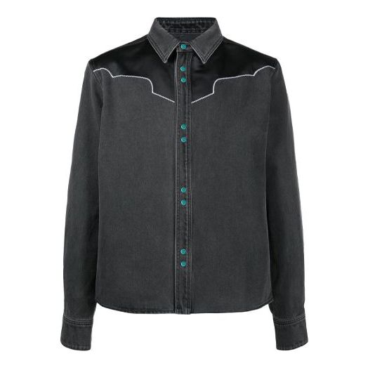 Off-White Arrow Pattern lapel Shirt Jacket Ordinary Version Gray Black OMYD025R21DEN0041010