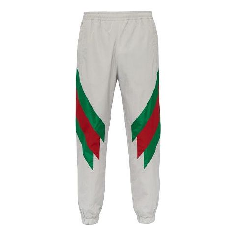 Gucci Striped Ribbon Inlaid Sports Pants For Men White 545559-XJAC5-9146
