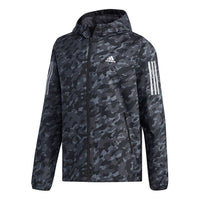 adidas Ai Wb Camo Camouflage Windproof Casual Sports Hooded Jacket Black EH3803