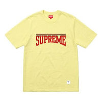 Supreme SS18 Arch SS Top Heather Light Yellow Logo Tee SS18-0210