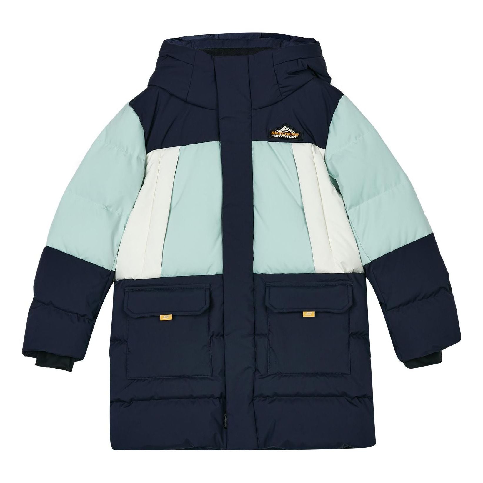 (GS) Skechers Mid-Length Down Jacket 'Navy White Teal' L423B050-002Z