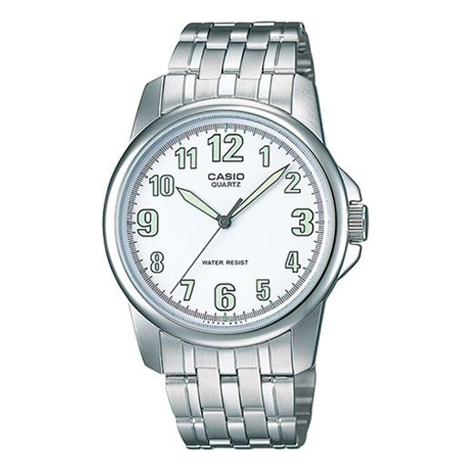 CASIO Waterproof Stainless Steel Strap Mens SilverWhite Analog MTP-1216A-7B