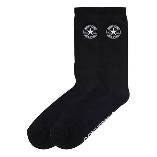 Converse Embroidered Logo Quartier Socks Two Pairs 'Black' 10023581-A01