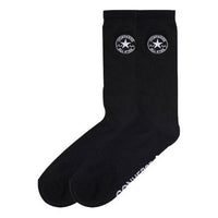 Converse Embroidered Logo Quartier Socks Two Pairs 'Black' 10023581-A01