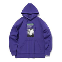 Li-Ning Pullover Loose hooded Sports Long Sleeves Couple Style Purple AWDQC16-4