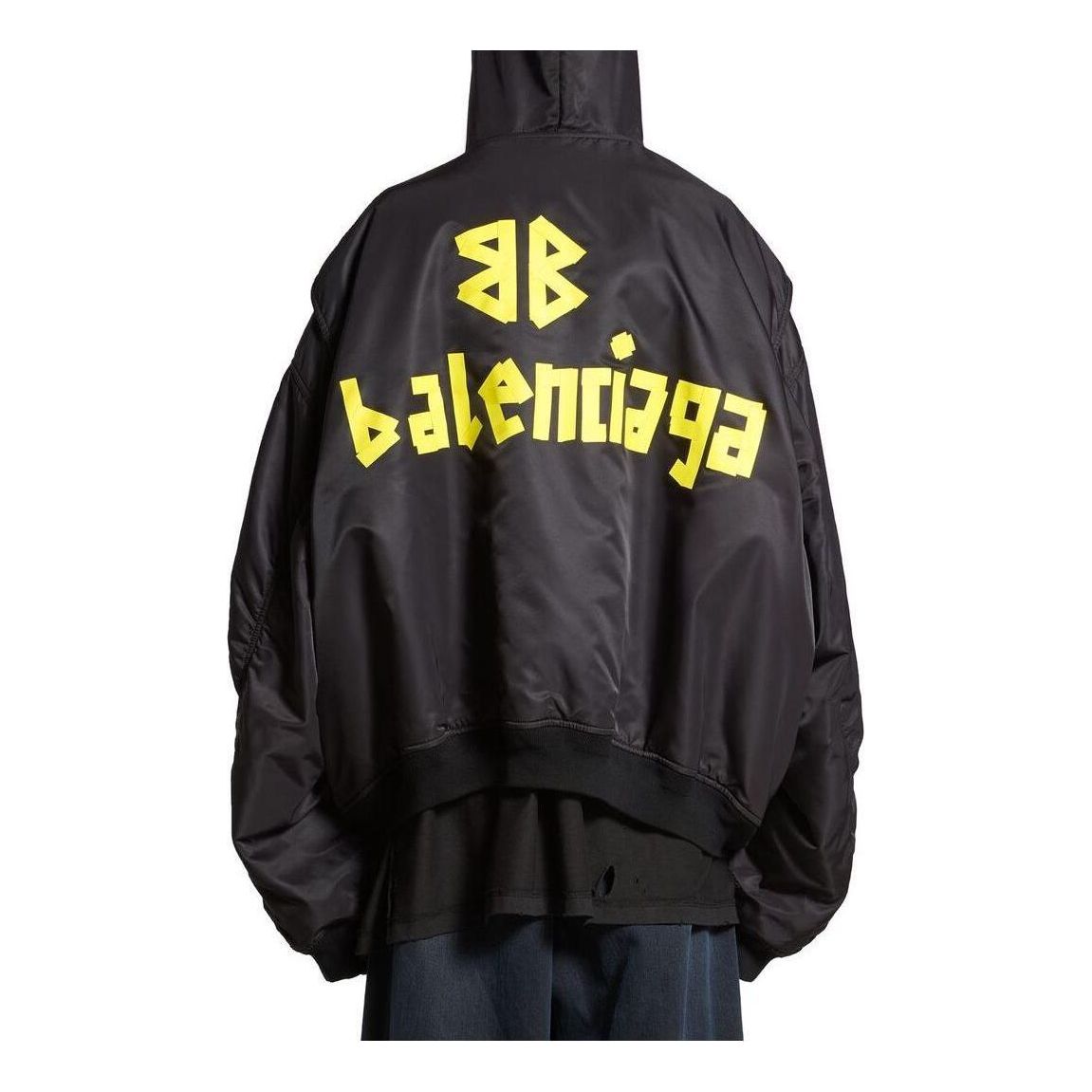 Balenciaga Tape Type Light Hooded Bomber Jacket 'Black' 791103TPO041000