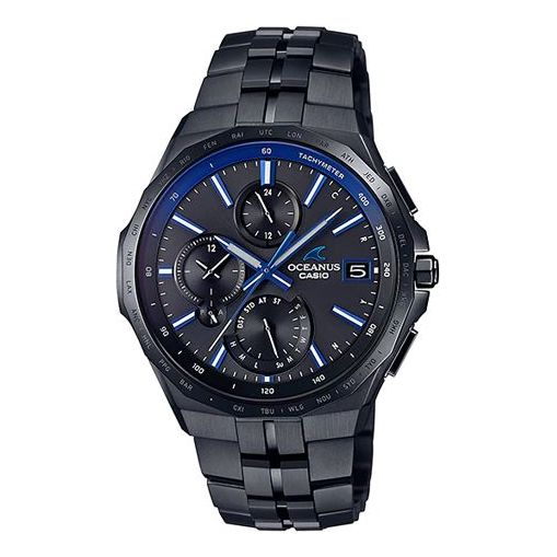Men's CASIO Full Solar Energy Quartz Waterproof Bluetooth Calendar Watch Solar Powered Mens Black Analog OCW-S5000B-1AJF