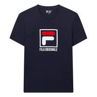 FILA Classic Logo 3D Sports Short Sleeve Couple Style Blue F51M018106FQ-NV