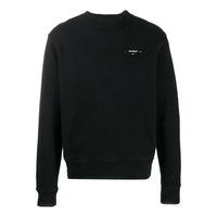 Men's Off-White FW22 Solid Color Logo Round Neck Long Sleeves Version Black OMBA025R20D250321091BLACK