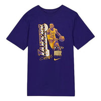 Nike LeBron James Pattern Printing Round Neck Short Sleeve Royal blue DH3716-547