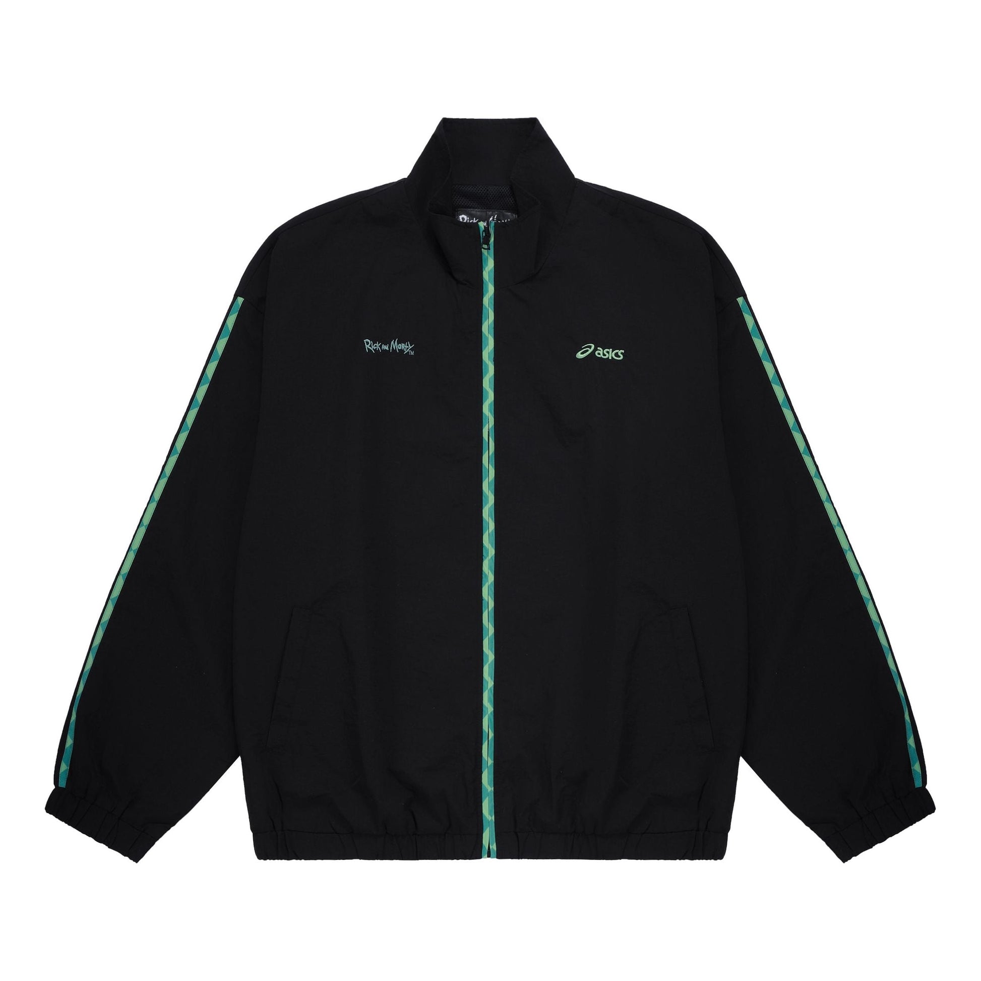 ASICS x Rick and Morty Crossover Contrasting Colors Line Sports Stand Collar Jacket Black 2201A207-001