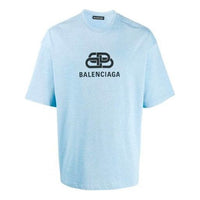 Balenciaga Interlocked BB Regular Fit T-shirt 'Light Blue' 578139TGV755840