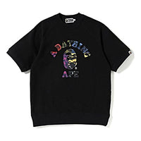 BAPE MIX CAMO COLLEGE S/S CREWNECK black Tee BAPE-SS19-10