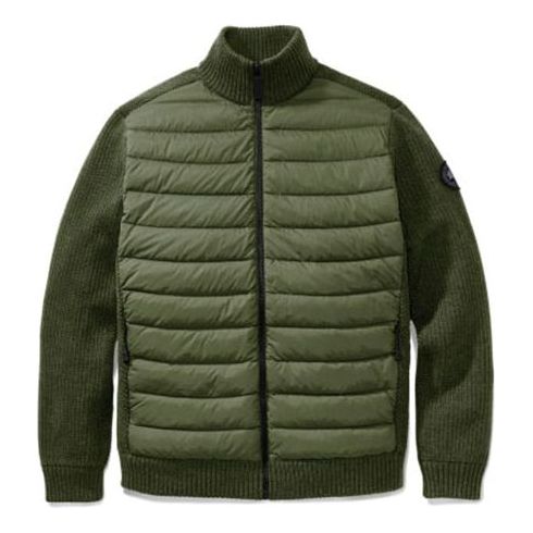 Canada Goose Hybridge Black Label Knitted Down Jacket For Men Grey/Green 6930M-663