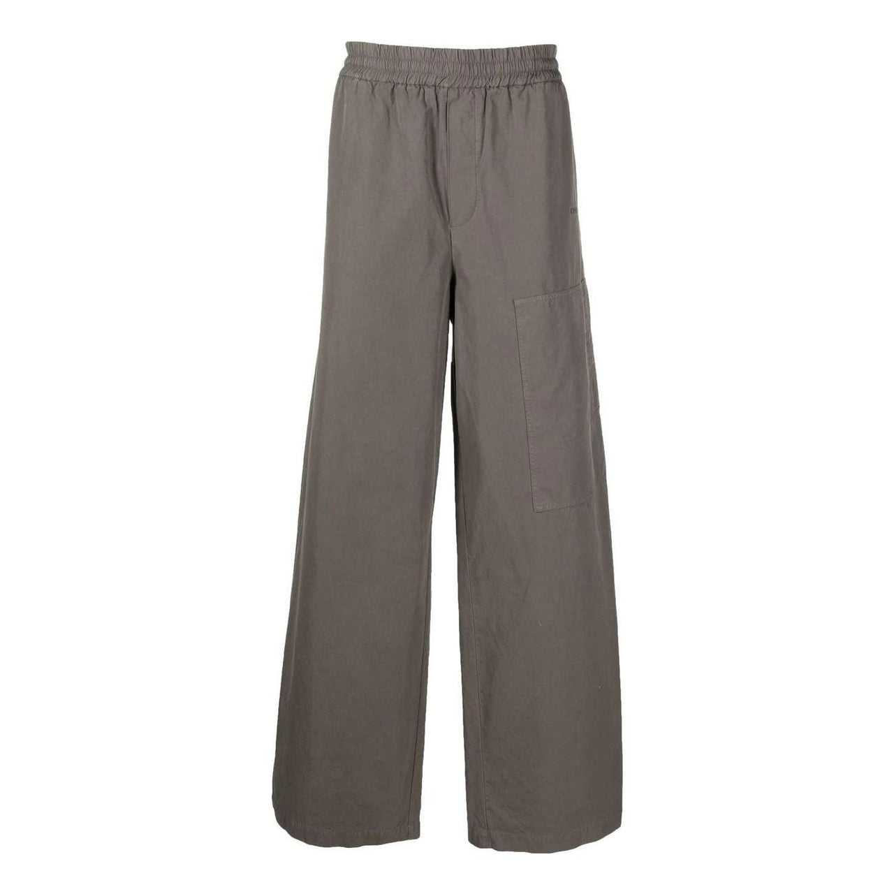 Men's Off-White FW22 Solid Color Logo Embroidered Casual Pants/Trousers Loose Fit Gray OMCA241F22FAB00107070707