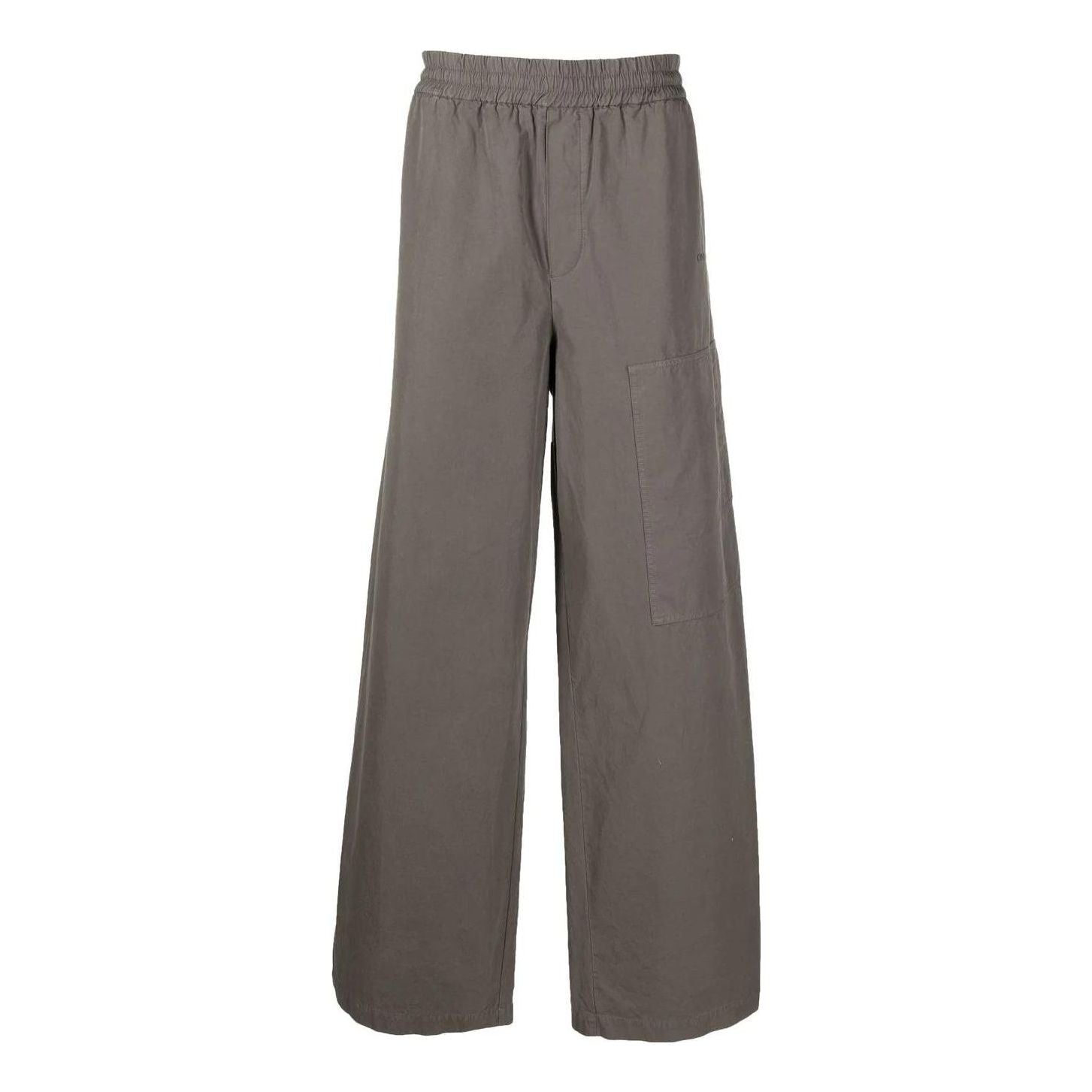 Men's Off-White FW22 Solid Color Logo Embroidered Casual Pants/Trousers Loose Fit Gray OMCA241F22FAB00107070707