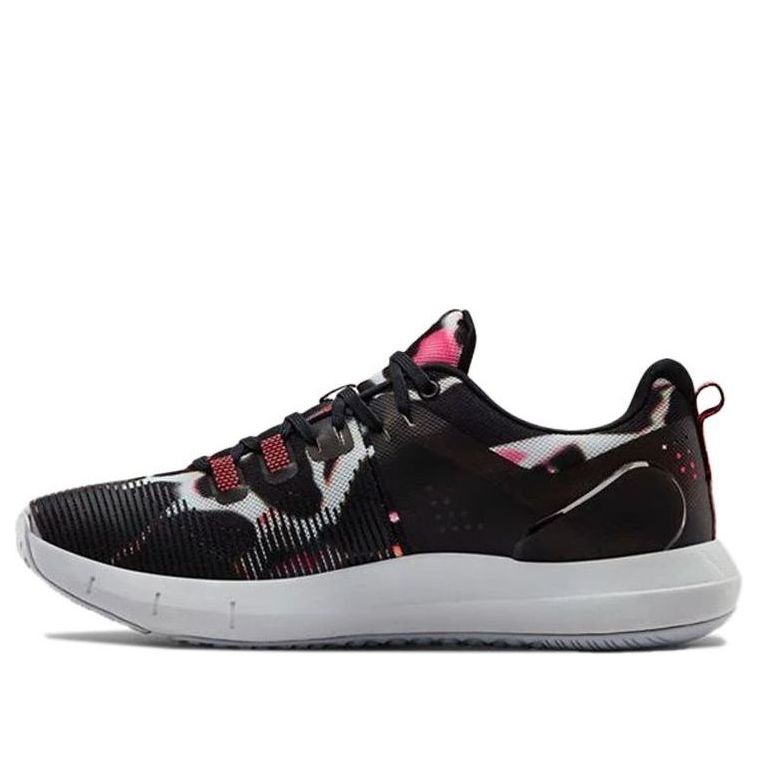 (WMNS) Under Armour Hovr Rise Printed Training Sports Shoes Black/Red 3022897-001