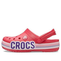 (GS) Crocs Crocband Logo Stripe Clogs 'Red White' 206345-611